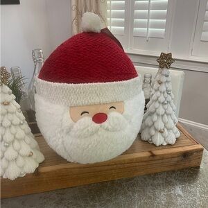 CUPCAKES & CASHMERE PLUSH SANTA ROUND HOLIDAY PILLOW